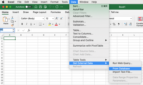 create web query excel for mac